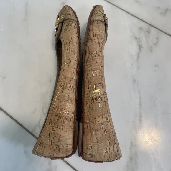 Tory Burch Reva Women's Cork And Leather Ballet Flat Women’s Size 8M - Picture 6 of 8